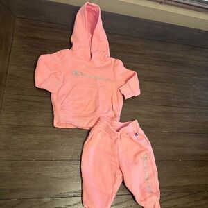 6/9mth Champion Pink Sweatpant & Hoodie set